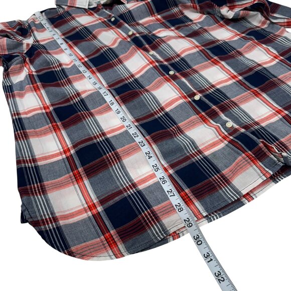 Old Navy Women SZ XXL Plaid Classic Shirt Red/Blue Button-Down Top Cotton Fabric - Picture 5 of 10